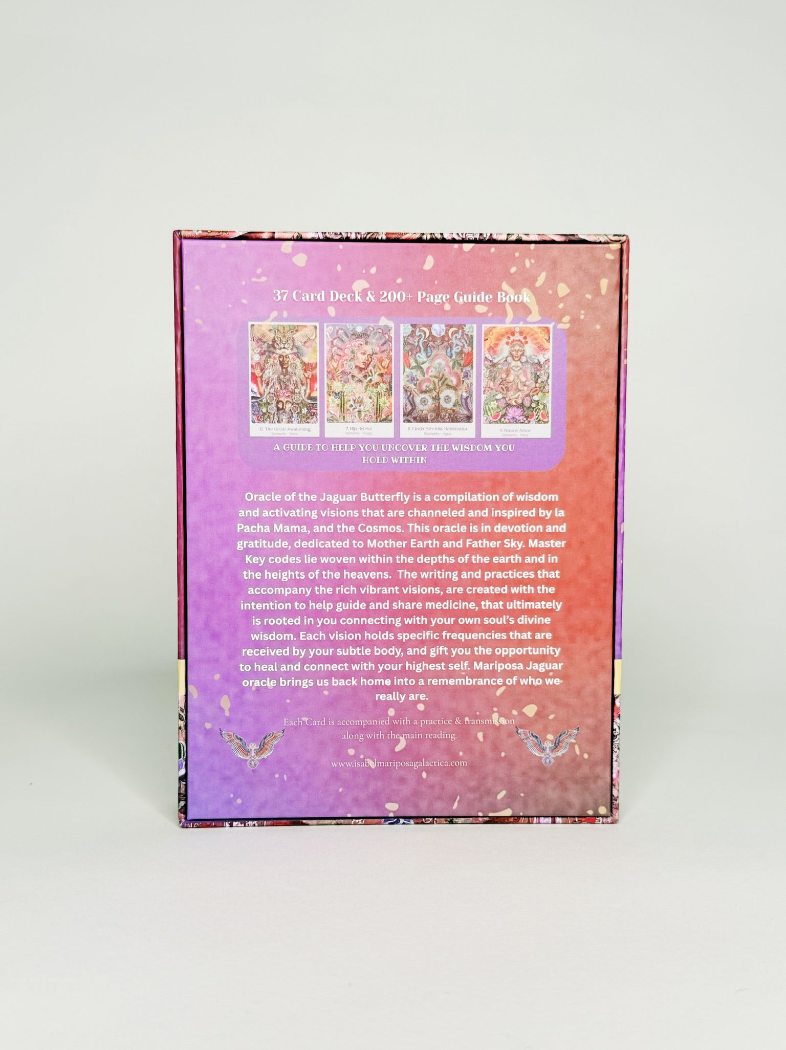 Card set packaging with colorful design and text on a white background